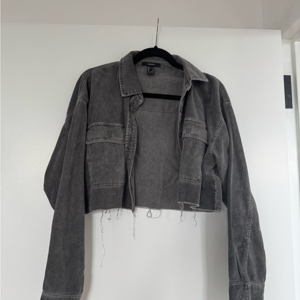 Corduroy cropped long sleeve